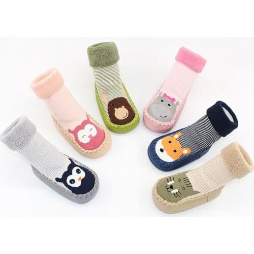 Infant Socks For Baby Warm Booties Sock With Rubber Soles For Toddler Newborn Baby Girl Boy Socks Kids Winter Sock Terry