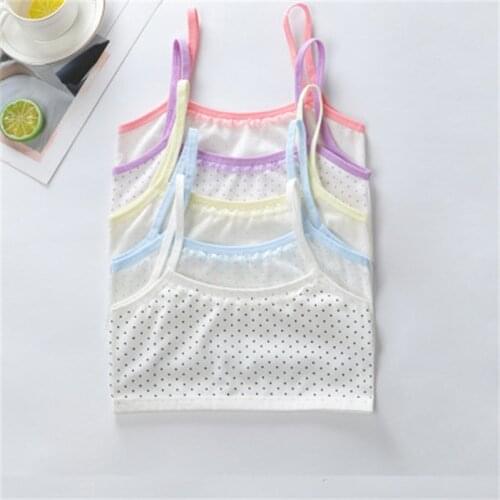Kids Underwear Model 100% Cotton Girls Tank Top Candy Color Undershirt Girls Singlet Baby Camisole Bra Tops Sport Undies