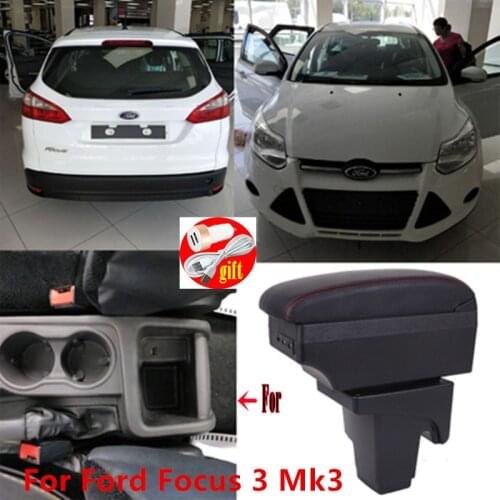 For Ford focus 3 armrest box central Store content focus mk3 armres box with USB interface