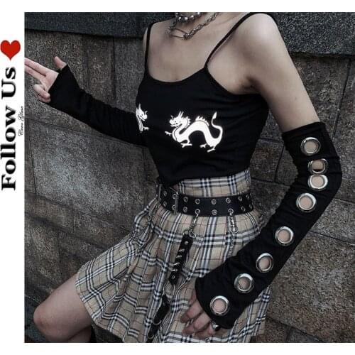 Harajuku Punk Gothic Eyelet Arm Warmer Hollow Out Unisex Women Men Sport Outdoor Elbow Length Cuff Sleeves 2021 Cool Oversleeve