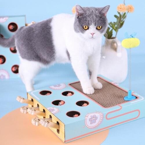 Cat Toy Interactive Hit Hamster Kitten Toys Grinding Nail Pet Cat Scratcher Corrugated Paper Scratching Board Cat Pets Supplies