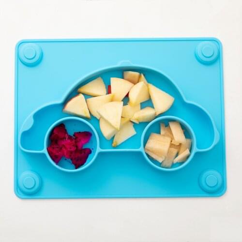 Creative Car Shape Baby Silicone Plate Kids Feeding Silicone Bowl Childrens Silica Gel Dishes Tableware