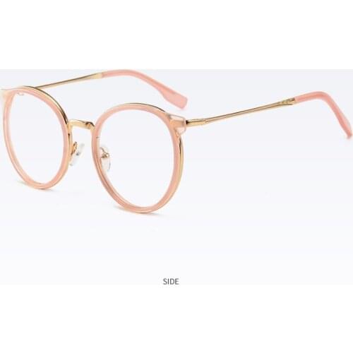 Round Metal Plain Glasses Frame Acetatel Optical Frame Reading