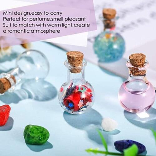10Pcs Mini Glass Bottles Clear Drifting Bottles Small Wishing Bottles With Cork Stoppers For Wedding Birthday Party DIY Crafts