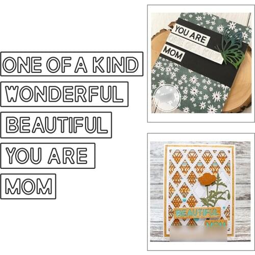 2021 New Beautiful MOM Metal Cutting Dies For DIY Craft Making English Words Greeting Card Paper Scrapbooking No Clear Stamp Set