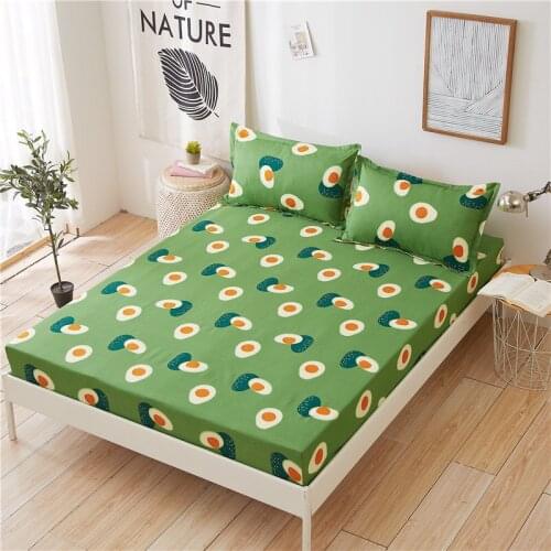 Avocado Print Mattress Cover for Bed Quilted Fitted Sheet for Single Double Bed XF861-14 (Support Dropshipping)