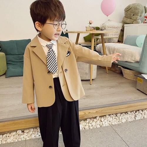 Formal Spring Autumn Boy Coat Overcoat Top Kids Costume Teenage Gift Children Clothes High Quality Plus Size