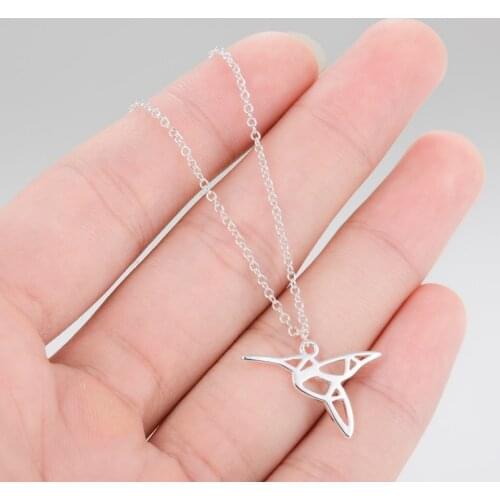 Hummingbird Stainless Steel Necklaces Women Silver Color Bird Necklaces & Pendants Trendy Jewelry acero inoxidable joyeria mujer