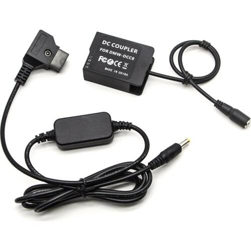 Dummy Battery Coupler Adapter replace DMW-DCC8 + D-Tap Power Cable for Panasonic DMC FZ2500 FZ300 G7 G6 G85 GX8 DMW-AC8 DCC8