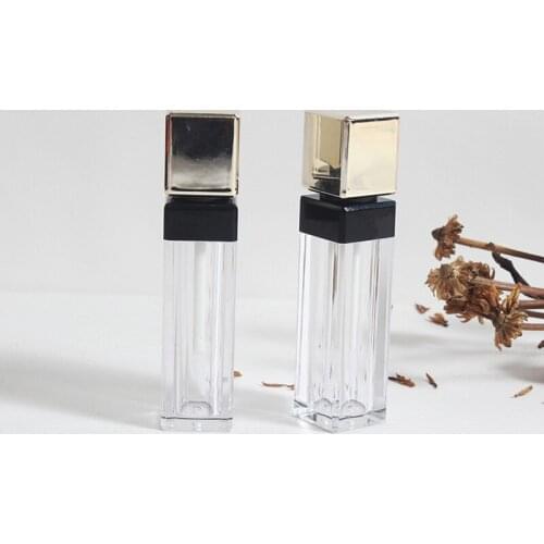 DIY Empty Eyelash Clear Gold Lipgloss Tubes 5ml Liquid Lipstick Labiales Cosmetic Containers Bottles for Beauty Women 20pcs/lot