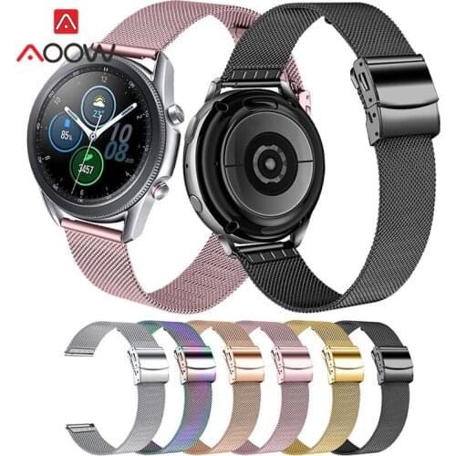 20mm 22mm Milanese Strap Quality Folding Buckle Stainless Steel Men Women Universal Replacement Band for Galaxy Watch4 40mm 44mm