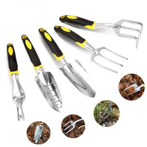 Garden tool hand trowel bonsai shovel rake cultivator weed tools with ergonomic handle garden lawn farm transplant