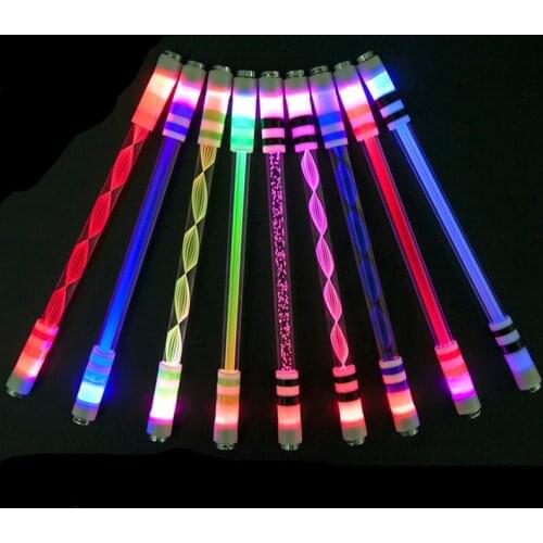 Glow Turn Pen Light Portable Lighting Rotating Ballpoint Pens Pocket Penlight Torch Led Stick Flash Spinning Pen Gift Toy
