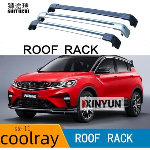SHITURUI 2Pcs Roof Bars for geely coolray SX11 2019 2020 2021 Aluminum Alloy Side Bars Cross Rails Roof Rack Luggage Carrier