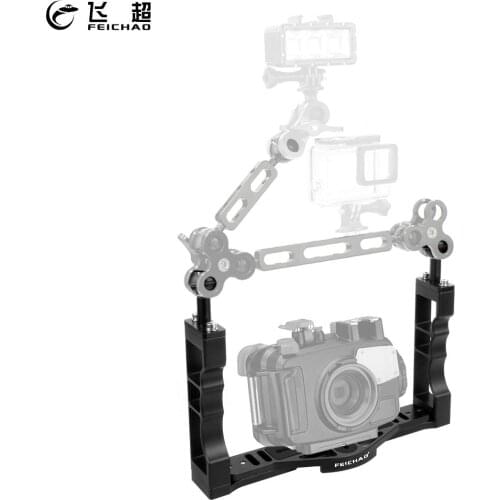 Feichao Aluminum Diving Dual Handheld Grip Underwater Tray Base Bracket for Gopro for DJI Action Camera Photography Accessories