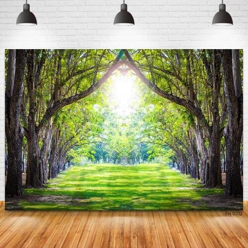 Spring Grass Way Flower Floret Garden Tree Photo Studio Backgrounds For Baby Birthday Party Photography Vinyl Backdrop Photocall