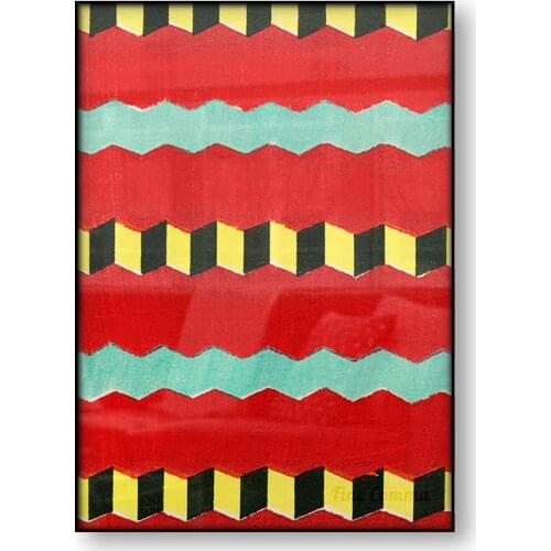 Vintage Japanese Art Poster Textile Pattern Shima Shima Furuya Korin Fabric Art Canvas Print Woodblock Asian Wall Art Decor