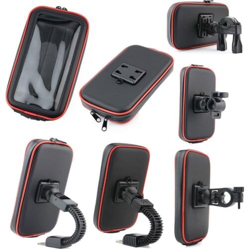 360 Rotating Bicycle Motorcycle phone Holder Waterproof Case Bag Handlebar Mount Phone Holder for smartphones GPS 5.5-6.3 inchLN