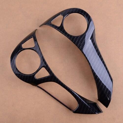 2pcs/kit Black Carbon Fiber Style Steering Wheel Cover Trim Decorative Fit for Honda Accord 2014 2015 2016 2017 Accessories