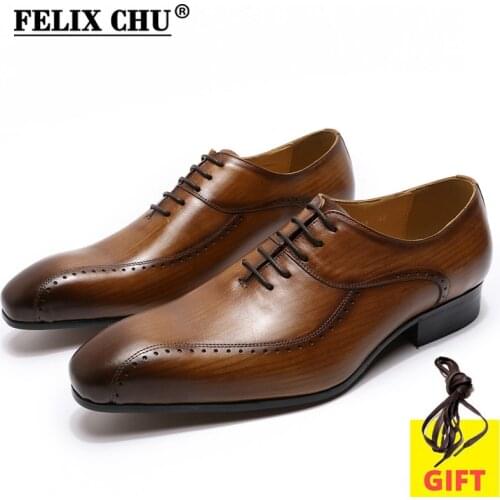 2020 Elegant mens shoes genuine leather dress shoes lace-up men formal brown shoes mens business shoes men oxford leather black