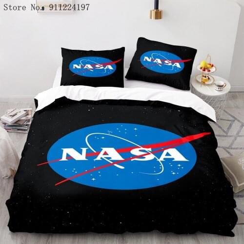 3D Space Agency Printing Bedding Set Black Duvet Cover Set Queen King Size 2/3pcs Luxury Bedclothes Microfiber Bed Linen Set