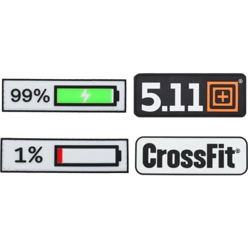 4pcs/set PVC Military Patches 511 CrossFit Charging 99% 1% Pattern Badge Armband for Clothing Backpack Jacket Decor