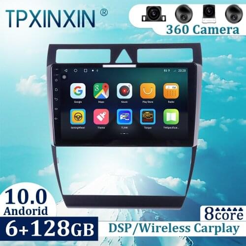 6+128GB For Audi A6 1997-2004 Android 10 Carplay Radio Player Car GPS Navigation Head Unit Car Radio with Screen