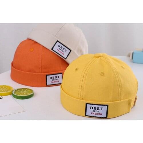 Baby Vintage Cap Brimless Hat Girls Boy Literary Landlord Sailor Cap Street Trend Melon Leather Beanie Hats Retro Beanie Hat