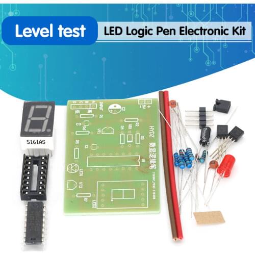DIY LED pcb Digital Display LED Logic Pen Electronic Kit High and Low Level Test Circuit Soldering Practice Board Kit
