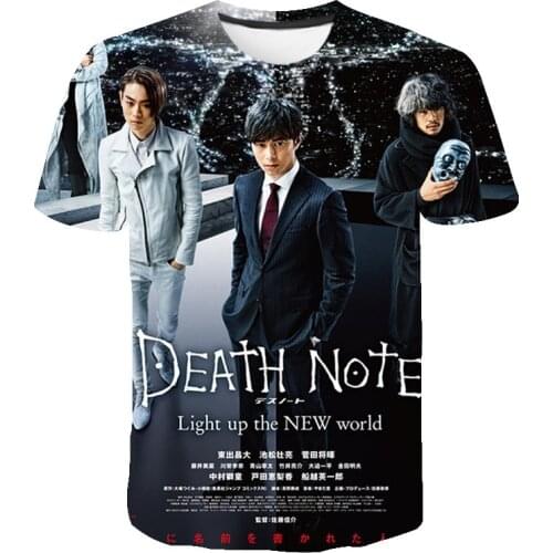 Japanese Movie Death Note 3D Summer Printed T Shirts Casual Men Women Fashion Short Sleeve Boy Girl Kids Short Sleeve Cool Tops