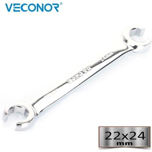 Veconor 22x24mm Flare Nut Wrench Spanner Oil Pipe Wrench Mirror Polish High Torque Multitool High Quality Alloy Steel