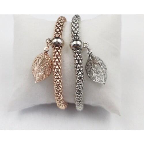 Set of 2pcs leaves female bracelet rose gold and silver colour leaf anklet women for magazine cosmetic watch jewelry promotion