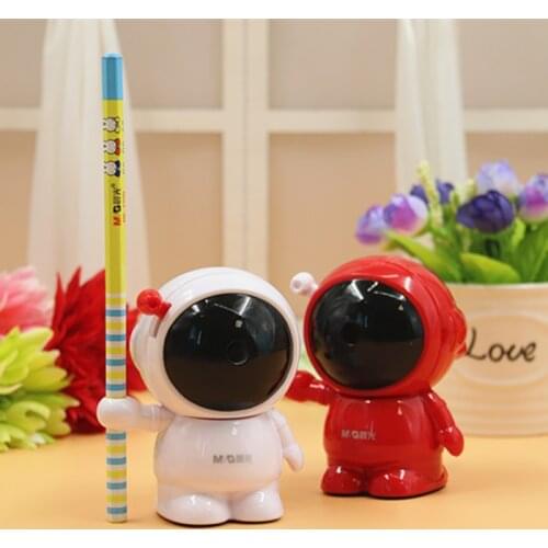 M&G Creative Cute Cartoon Hand-cranked pencil sharpener Chic Student Stationery Robot Style Pencil Sharpener Red/Black