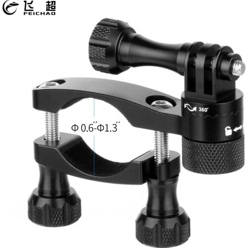 Bike Camera Holder Mount 360 Rotation CNC Aluminum Bicycle Motorcycle Handlebar 15-35mm Clip for Gopro Hero 8 7 6 5 Accessories