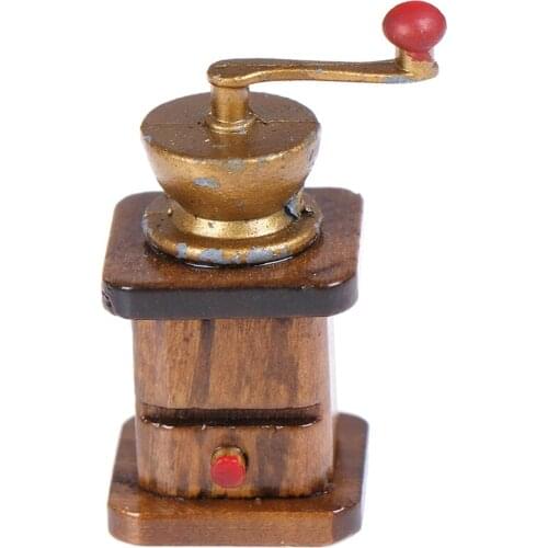 1/12 Dollhouse Miniature Kitchen Mini Metal Vintage Coffee Grinder Simulation Furniture Model Toys for Doll House Decoration