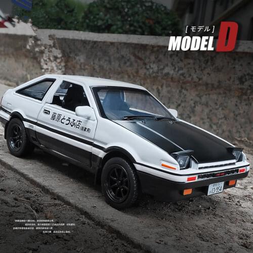 1/28 INITIAL D Toyota AE86 Alloy Car Model Diecasts & Toy Vehicles Metal Car Model Sound Light Simulation Collection Kids Gift