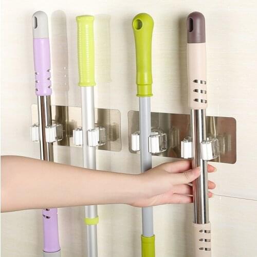 Wall Housekeeper Wall Mounted Mop Organizer Holder PP+PVC Brush Broom Hanger Storage Rack Kitchen Tool