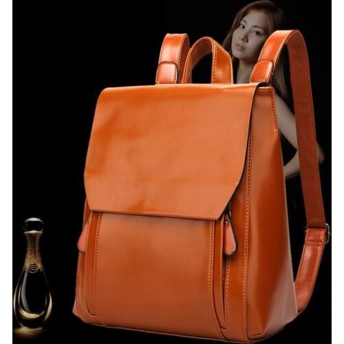Leather Backpack brand 2021 women Travel shoulder bag School Bags For Teenagers Girls High-end mochila
