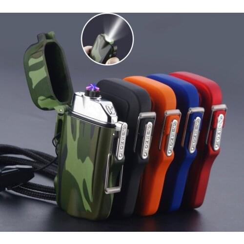 New Outdoor USB Lighter Waterproof Rechargeable Camouflage Plasma Lighter For Camping Sports Cigarette Smoking Lighter