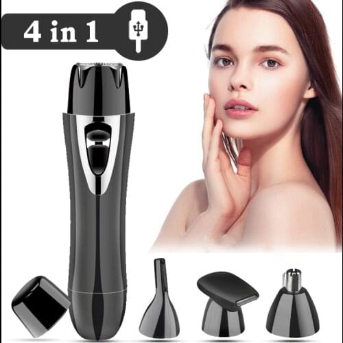 New USB Charging Hair Removal Device 4 In 1 Ladies Lipstick Shaver Multifunctional Electric Eyebrow Trimmer Razor Men Shaving