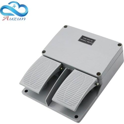 Foot switch YDT1-16 aluminum shell gray double pedal switch machine tool accessories switch
