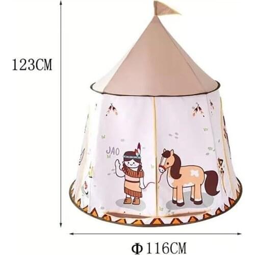 Indian Play Tent Portable Foldable Tipi Prince Folding Tent Children Boy Cubby Kids Gifts Outdoor Game houseToy Tents Castle