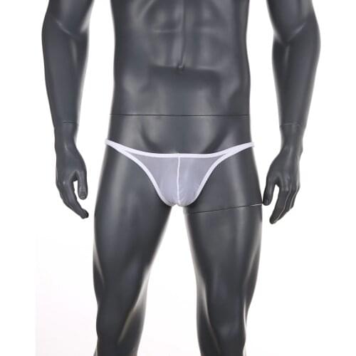 Sexy Briefs Men Mesh Soft Underwear Transparent Men Mini Panties Low Waist Bikini cueca Ultra Thin hombre Underpants Male