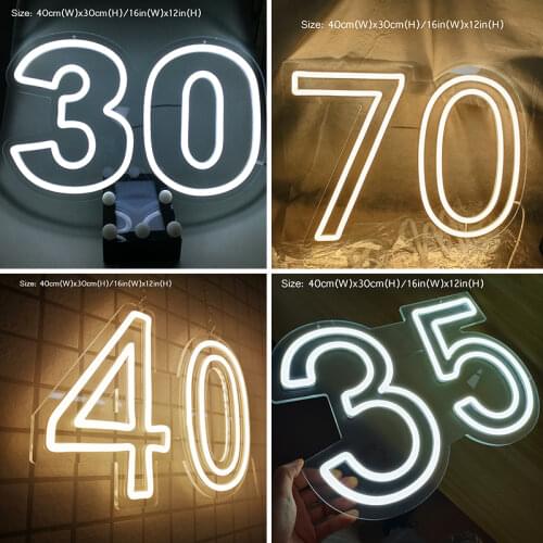Custom Night Light 18 Number Letter 21 led lights Neon Signs For Home Decorative Lamp Room Wall Lighting