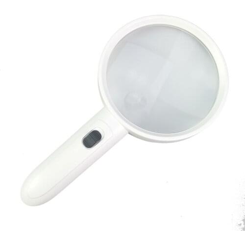 Double Magnification Handheld Magnifying Glass LED UV Lighting Loupe Large Glass Lens Magnifier for Aged Reading Coin Observing