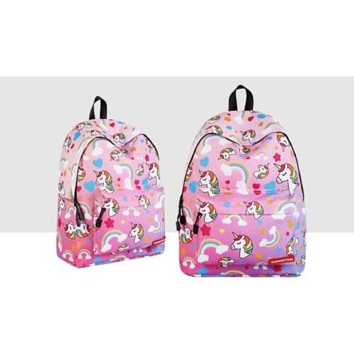 Cartoon unicorn backpack Outside shoulders bag for students Lovely appearance Large capacity
