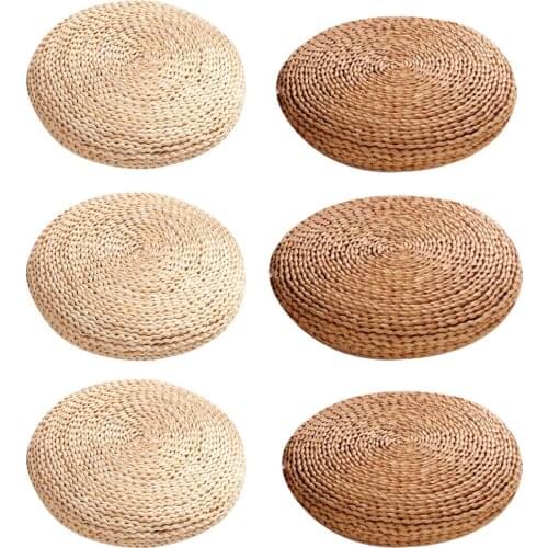 Tatami Futon Meditation Cushion Thickening Yoga Circle Corn Husk Straw Braid Mat Japanese Style Cushion With Silk Wadding