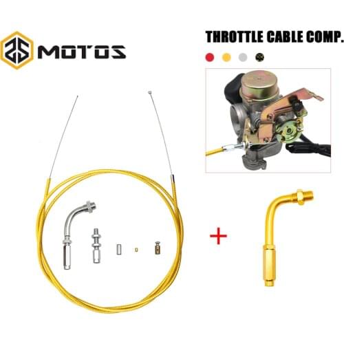 ZS MOTOS 190cm Motocycle Motocross Throttle Cable Nylon Braided Pipe With 90° Accelerator Adjuster Screw For Honda For Yamaha