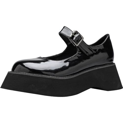 Lolita shoes vintage Mary Jane round head women shoes college student style Flat Platform Shoes kawaii shoes loli cosplay