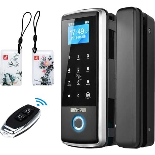 Smart Door Lock Fingerprint Electronic Digital Gate Opener Electric RFID Biometric finger print security Glass Password Card